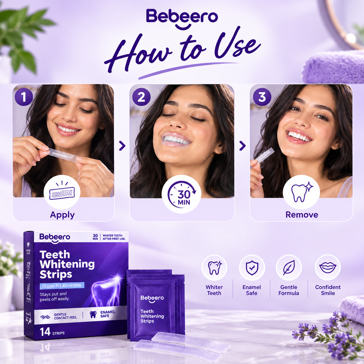 Purple Whitening And Stain-removing Tooth Plaster